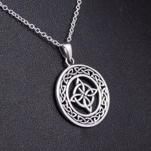 Sterling Silver Celtic Witches Knot Necklace - Picture 4 of 4